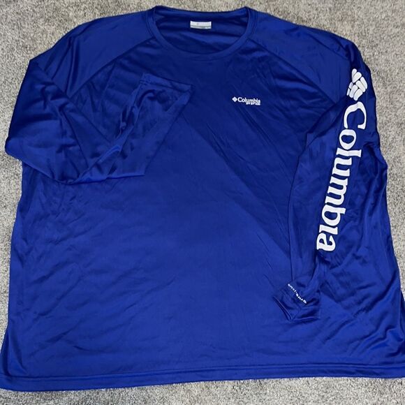 New COLUMBIA PFG Terminal Tackle Duke Royal Blue OmniShade Long Sleeve Shirt 4XL - Picture 5 of 5